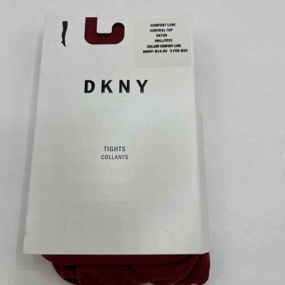 DKNY Women Clothing Comfort Luxe Semi Opaque Control Top Tights Crimson Sz S/P